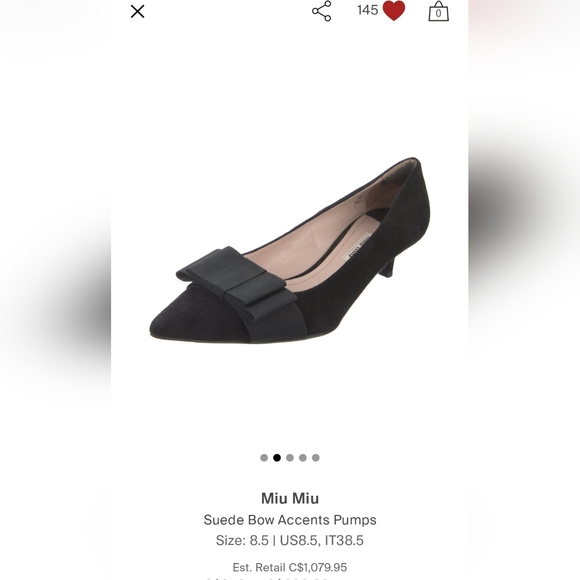 Miu Miu Suede Bow Accent Pumps - Picture 2 of 6